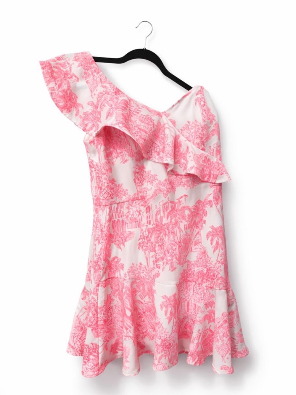 Lilly Pulitzer Pink One-Shoulder Ruffle Mini Dress - Picture 4 of 4